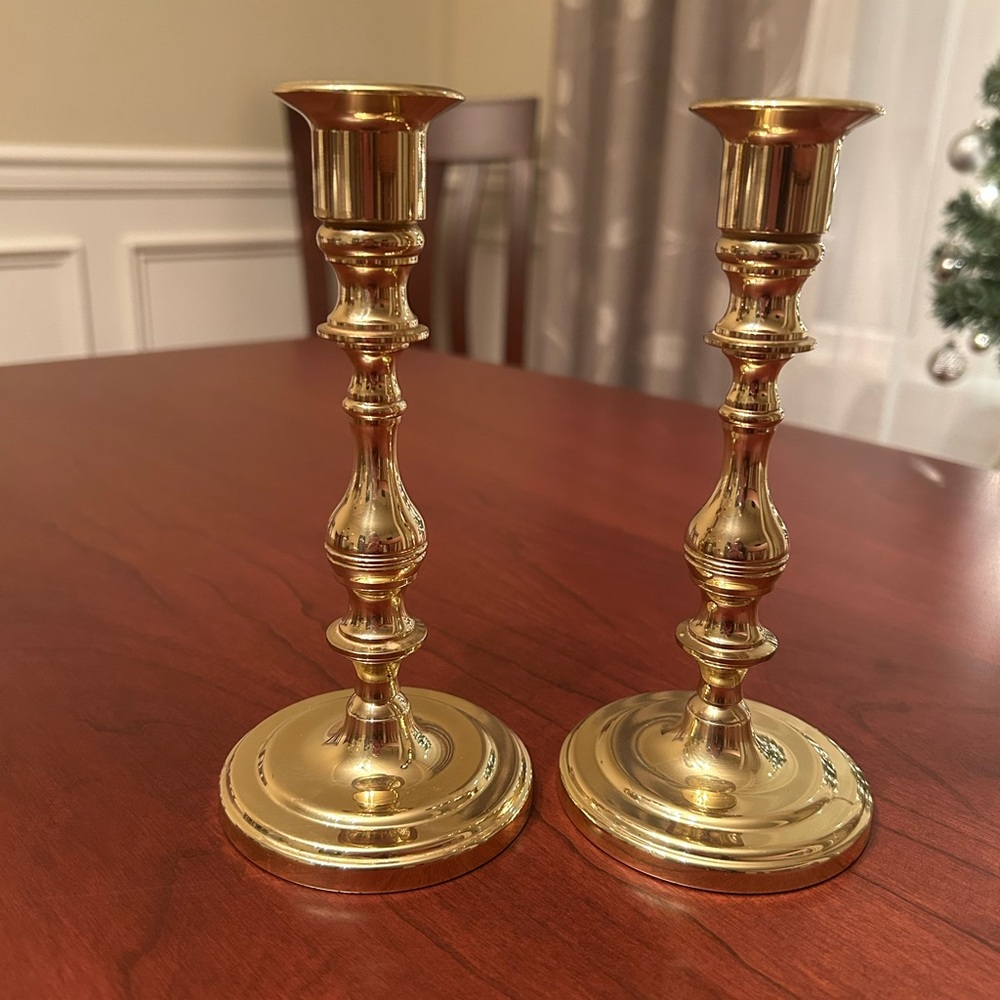 Vintage Baldwin polished solid Brass Candle Sticks